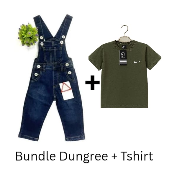 Bundle of denim dungree + Tshirt