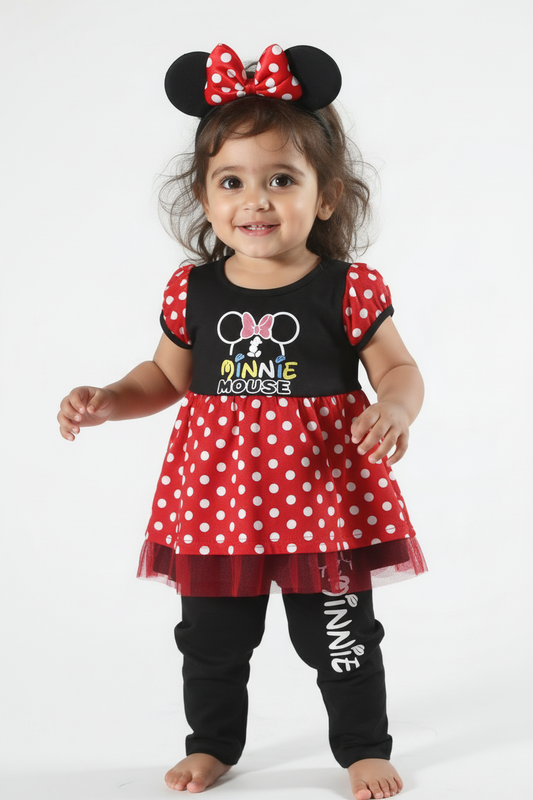 Red Polka Minnie Outfit with Headband – Toddler & Kids