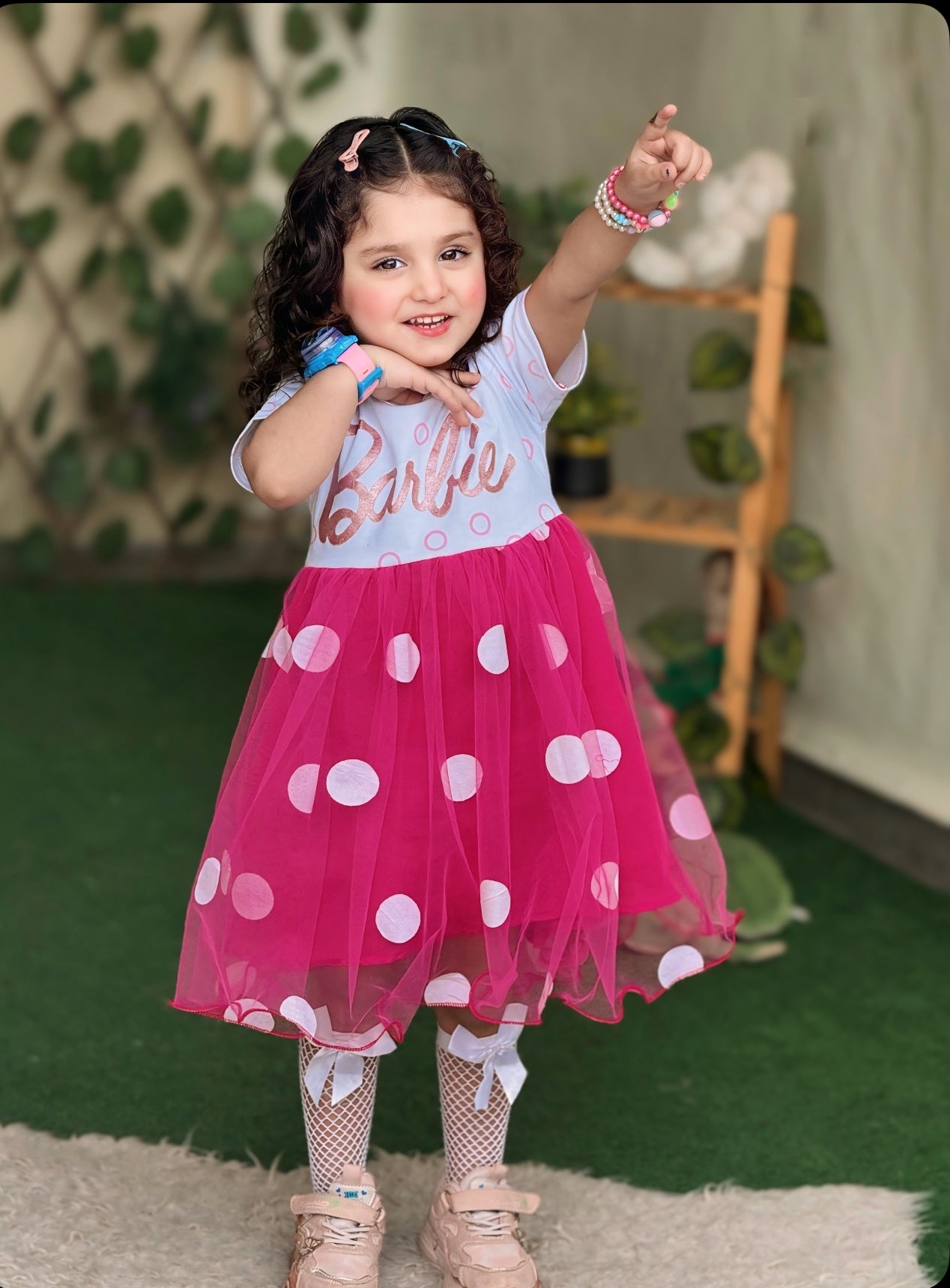Pink Polka Barbie Frock (New Arrival)