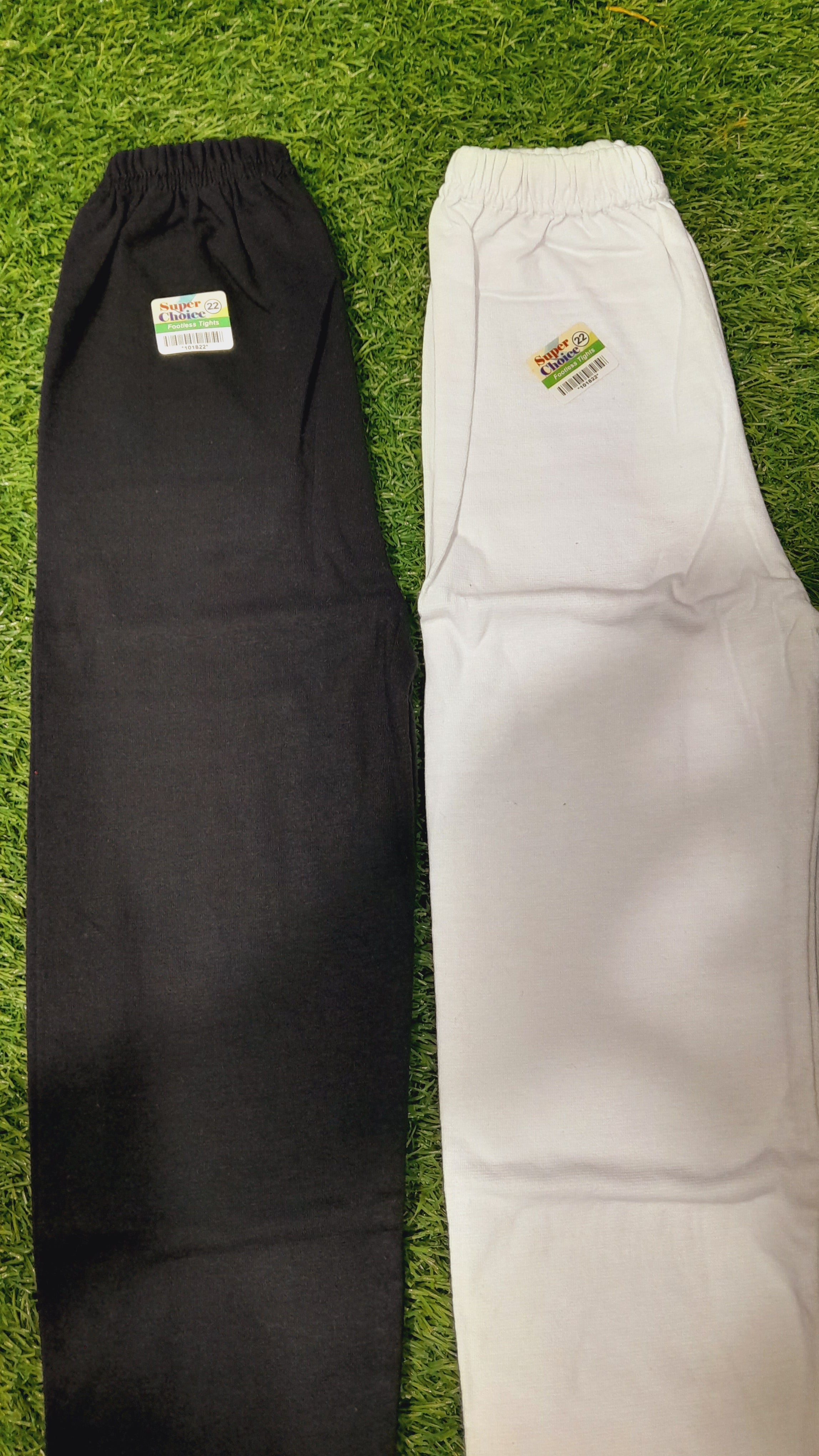 Pack Of 2 Black White Lycra Summer Tights - Strawberry Kids Fashion