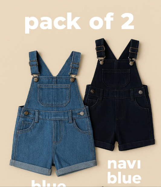 Pack of 2 Short Dungarees