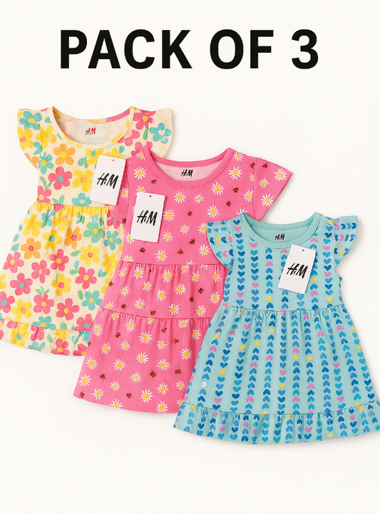 Pack Of 3 Soft Jersey Frocks