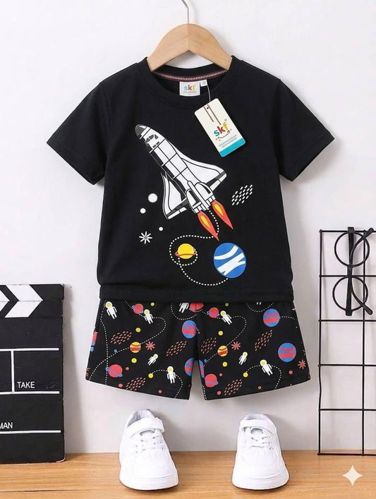 Space Rocket Kids Shirt Shorts