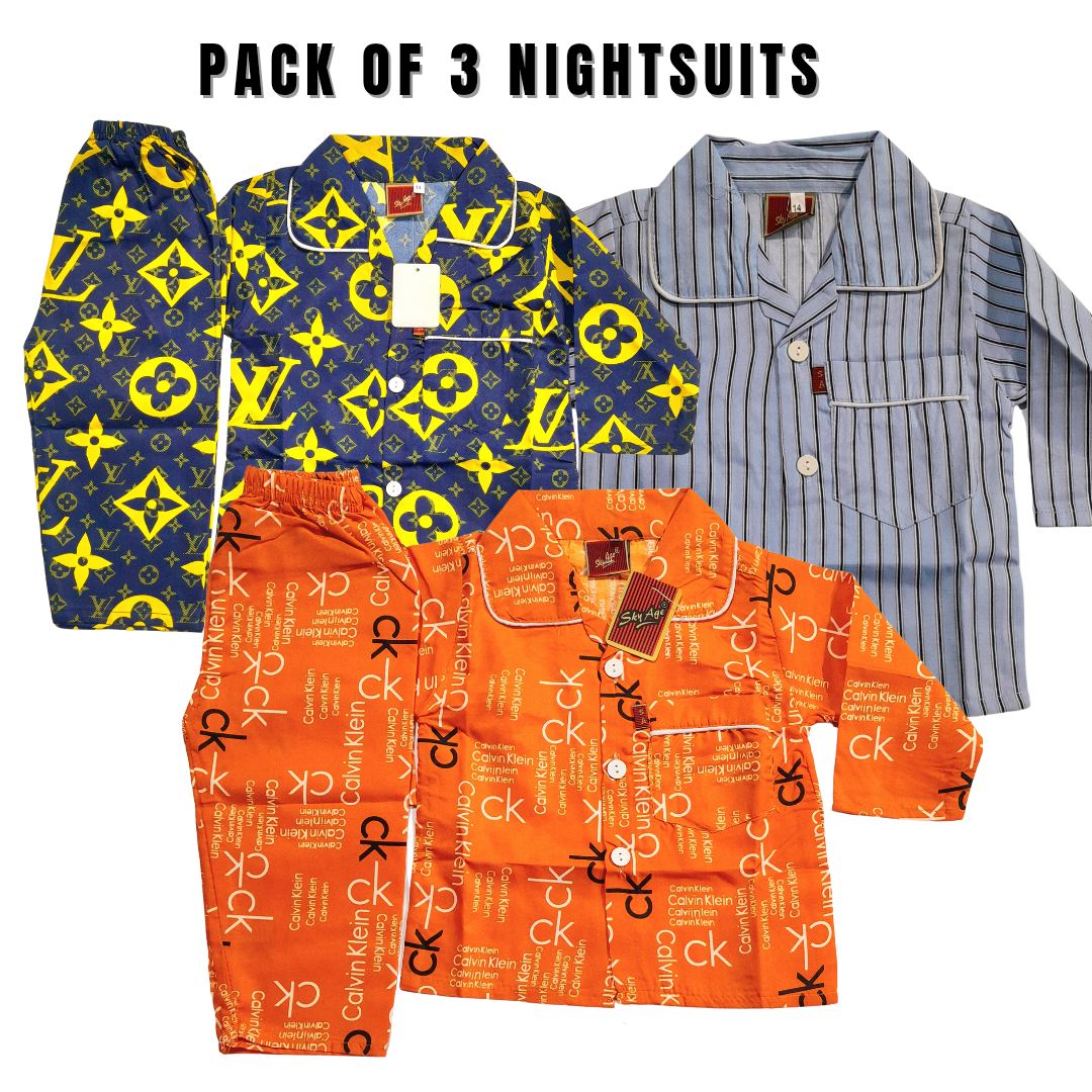 Pack Of 3 Boys Nightsuites ( 1_5) Years