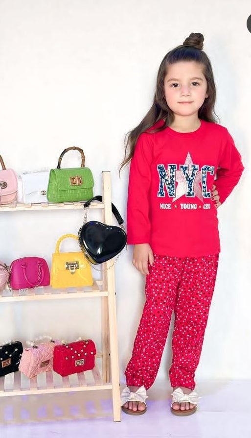 NYC  PJ Set - Red