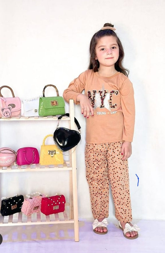 NYC  PJ Set - Light Brown