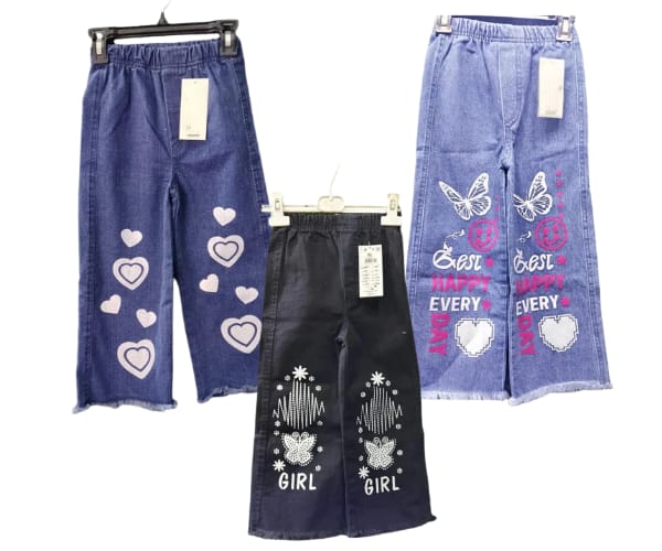 Pack Of 3 Girls Printed loose mom Jeans