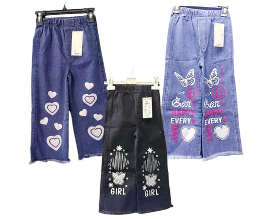 Pack Of 3 Girls Printed loose mom Jeans