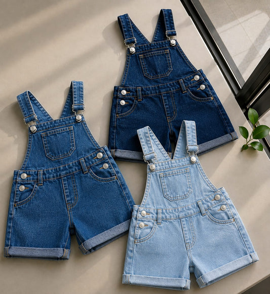Pack of 3 Short Dungarees for Kids – Bundle Deal Pakistan