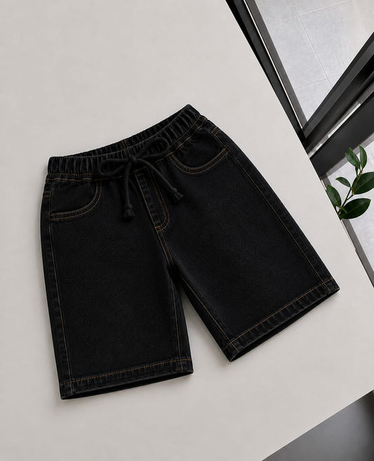 Kids jeans short - black