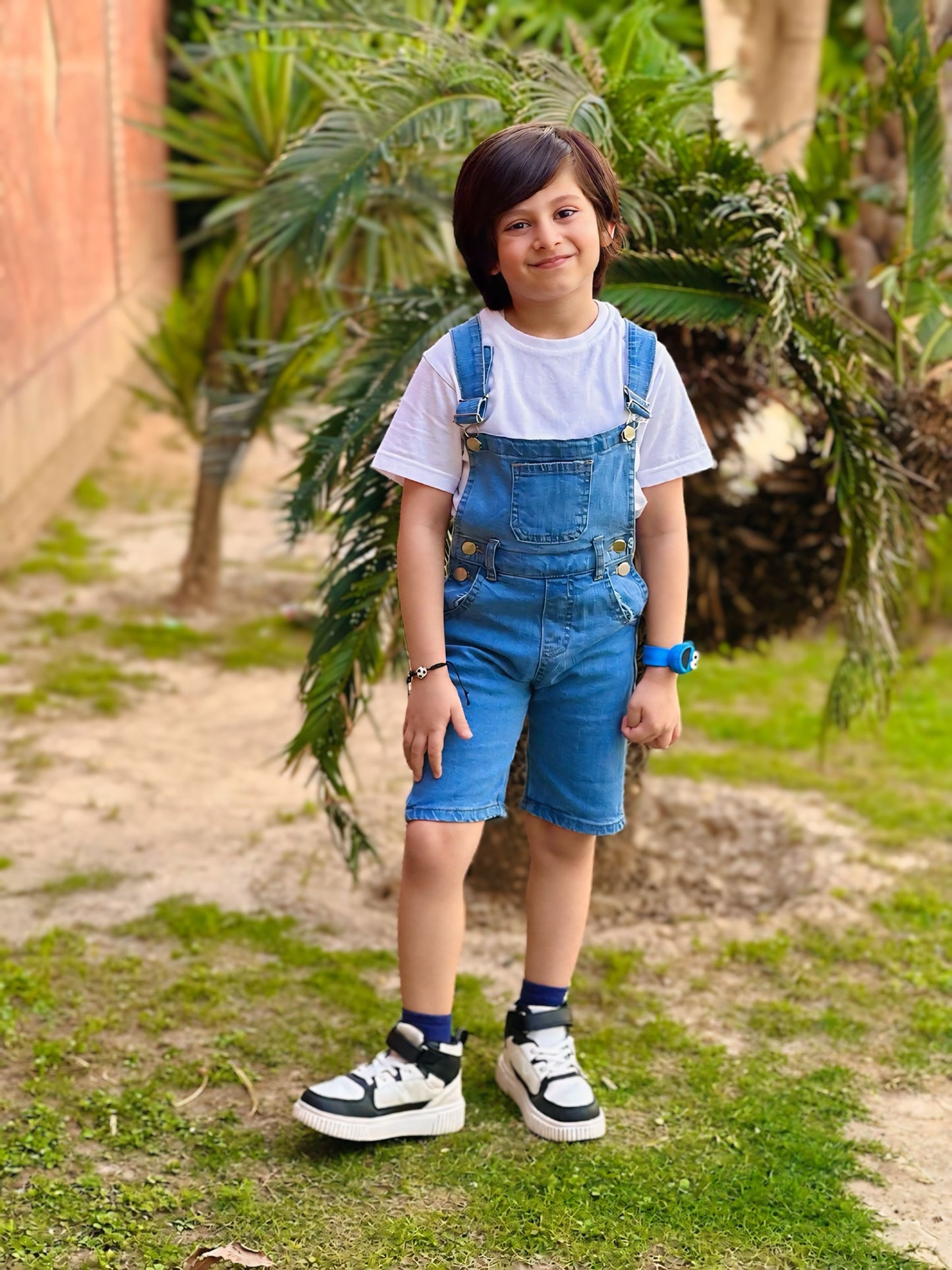 New mid blue short dungree