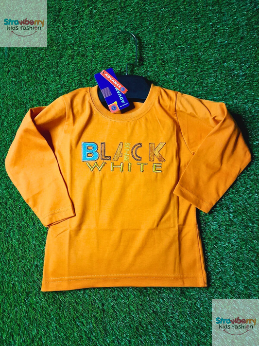 BOYS T-SHIRT - ORANGE COLOR - Strawberry Kids Fashion