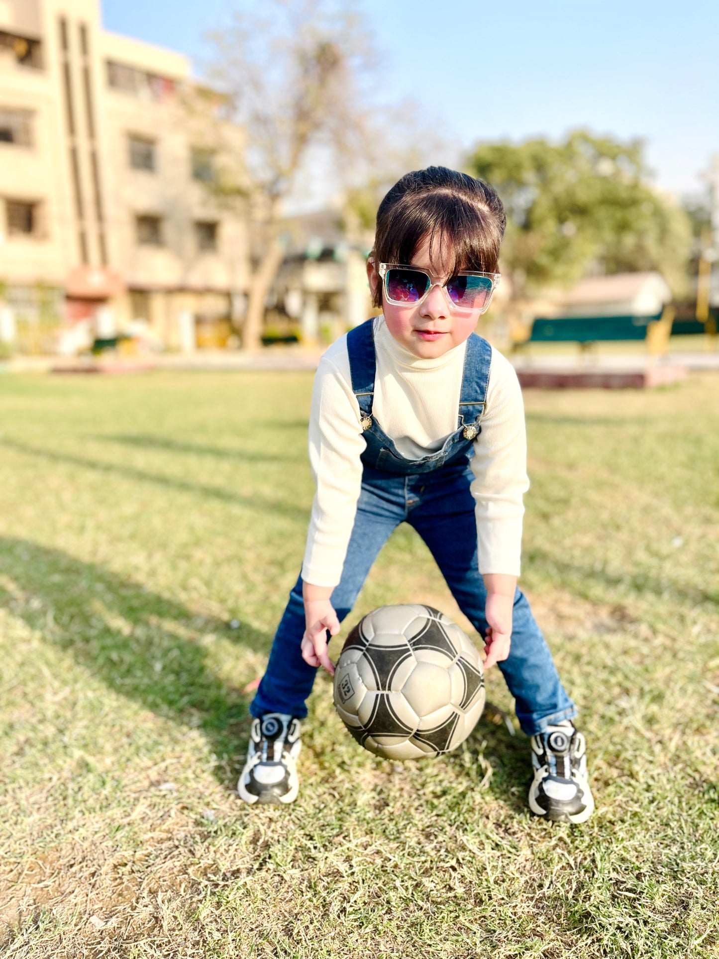 Ice Blue Denim Dungaree for Kids