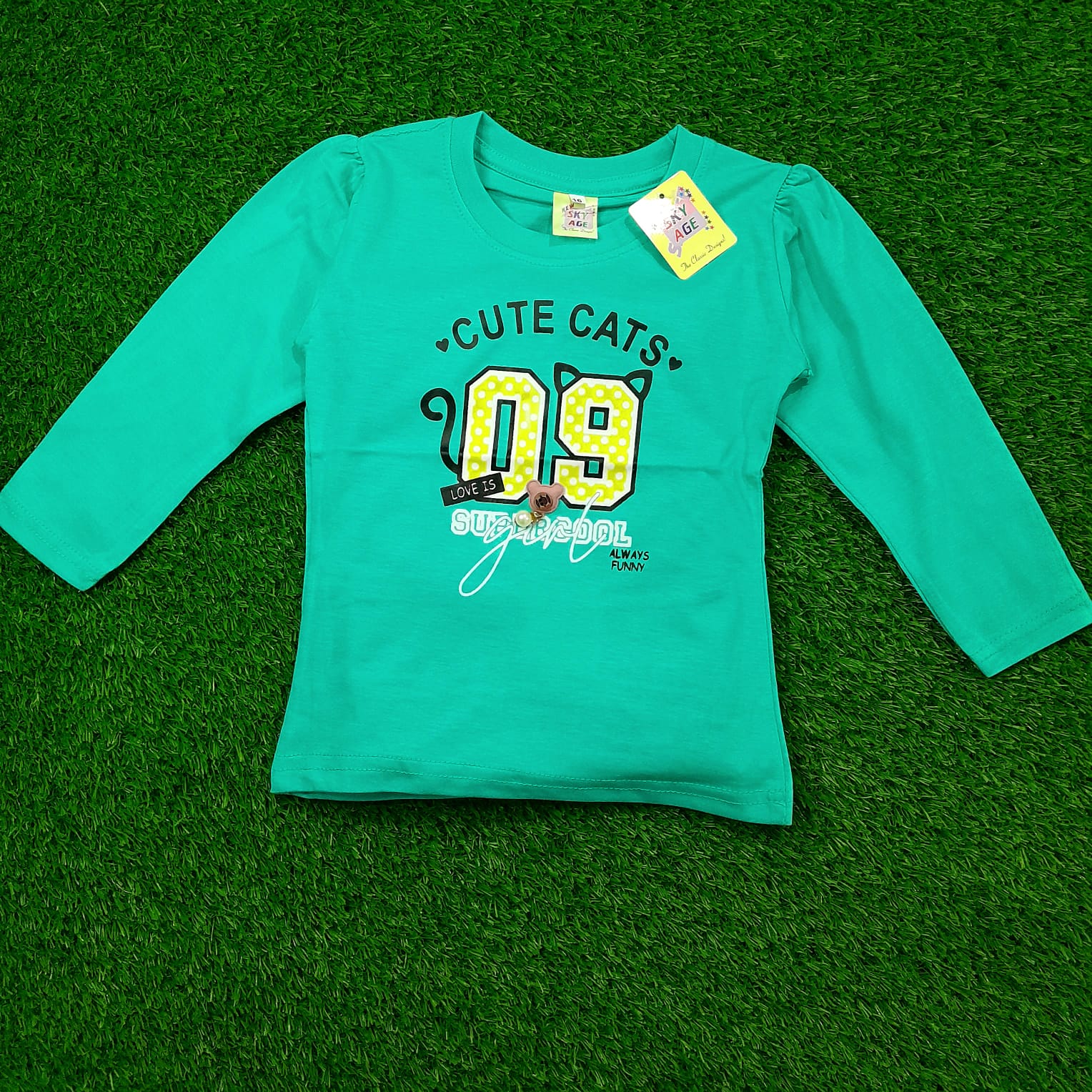 Girls Full Sleeves T-shirt - 026 - Strawberry Kids Fashion