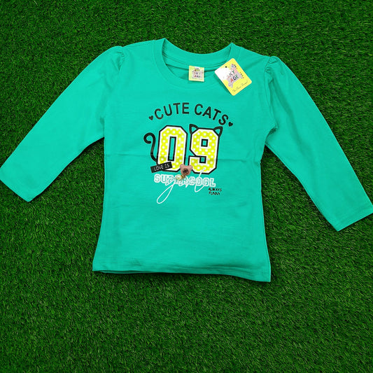 Girls Full Sleeves T-shirt - 026 - Strawberry Kids Fashion