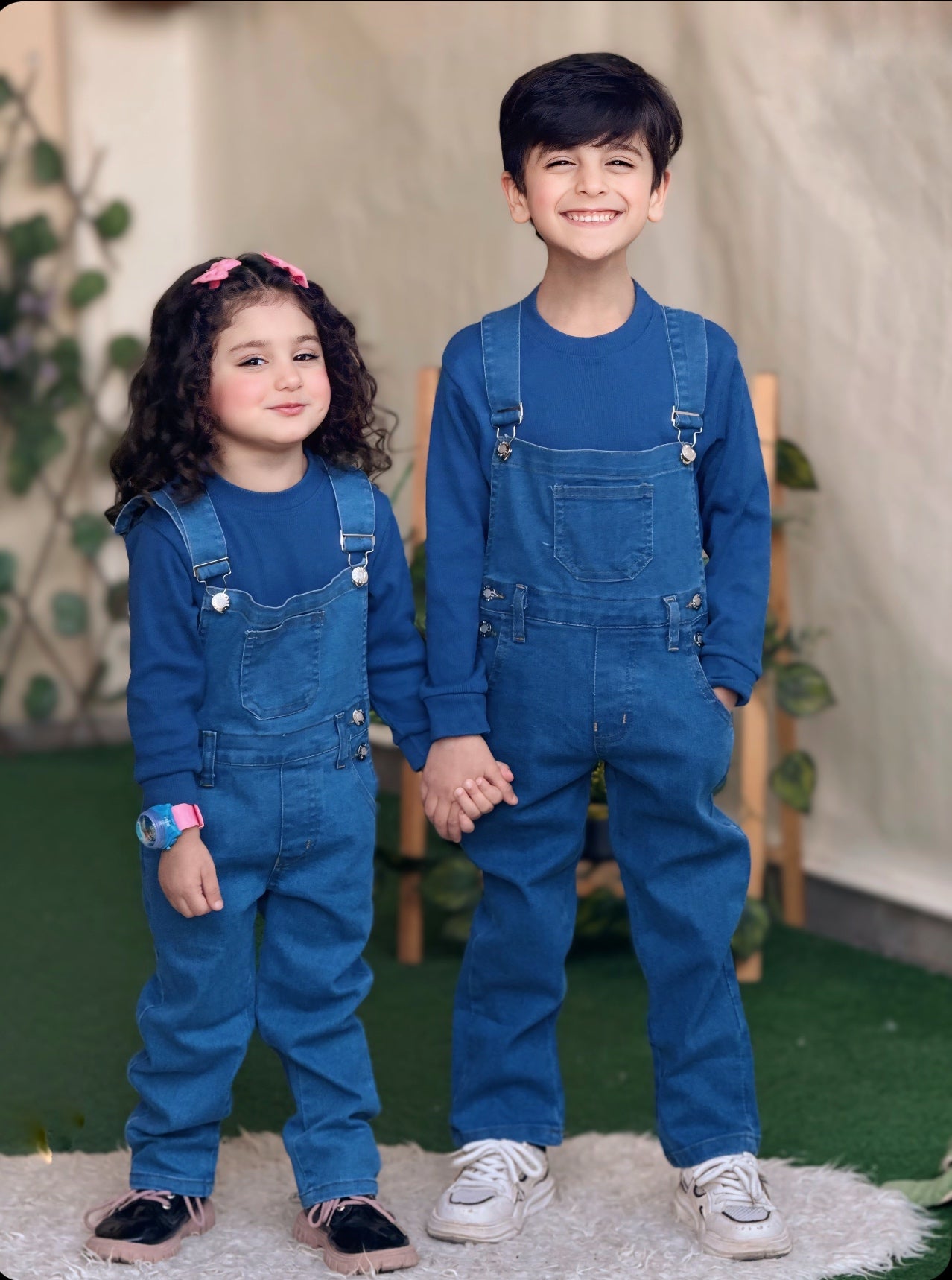 Mid blue Denim Dungaree for Kids