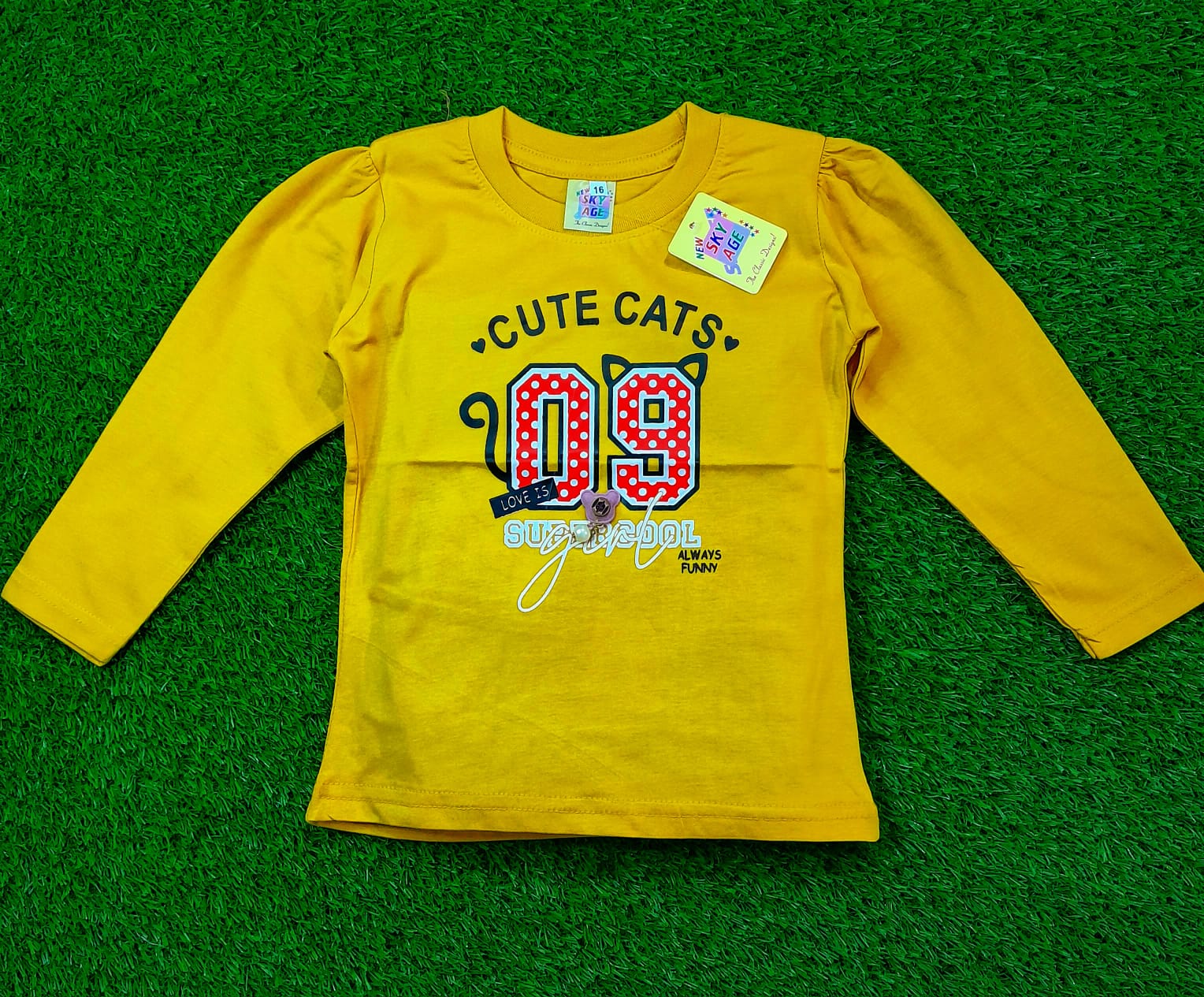 Girls Full Sleeves T-shirt - 027 - Strawberry Kids Fashion