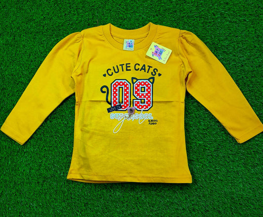 Girls Full Sleeves T-shirt - 027 - Strawberry Kids Fashion