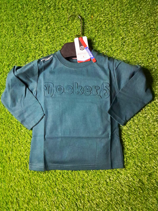 EMBOSSED BOYS T-SHIRT - BLUISH GREY COLOR - Strawberry Kids Fashion