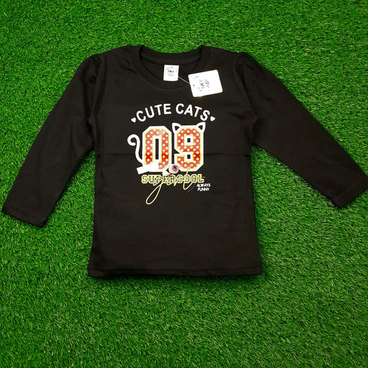 Girls Full Sleeves T-shirt - 025 - Strawberry Kids Fashion