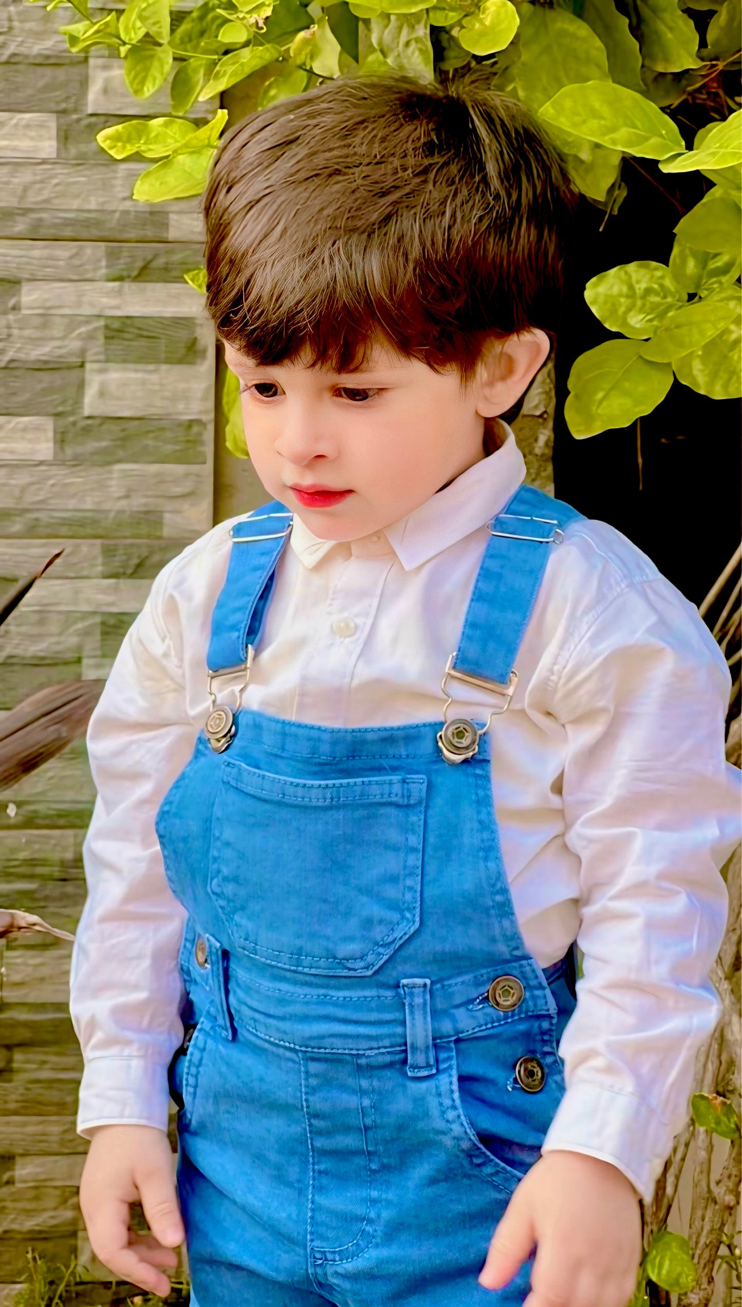 Premium Ice Blue Denim Dungaree for Kids