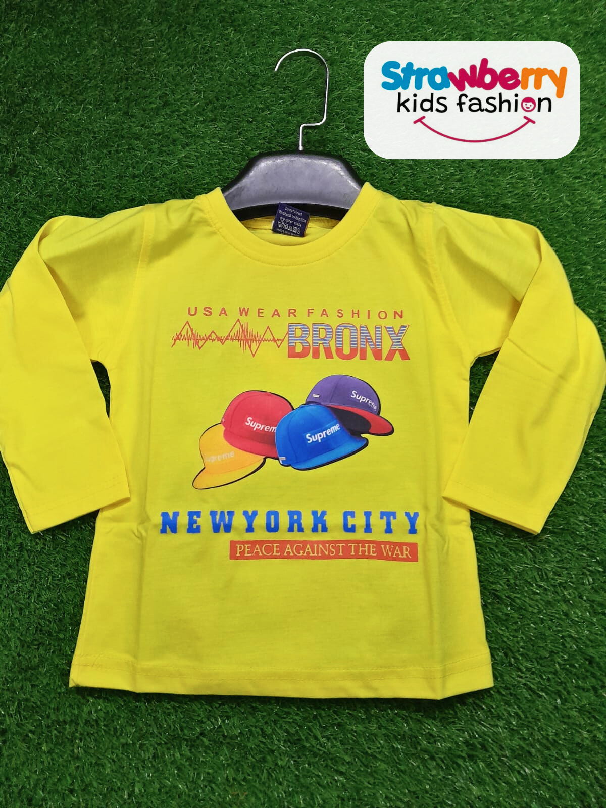 NEW YORK CITY BOYS T-SHIRT - YELLOW COLOR - Strawberry Kids Fashion