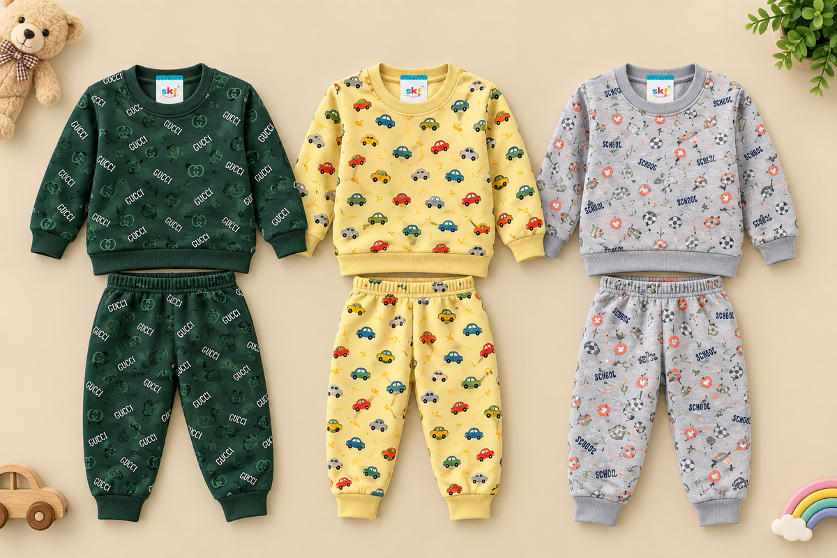 Pack of 3 Kids Fleece Tracksuits – Winter Bundle (1-7 Years)
