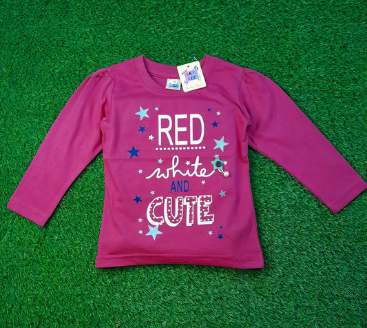 Girls Full Sleeves T-shirt - 021 - Strawberry Kids Fashion