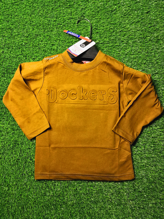 EMBOSSED BOYS T-SHIRT - BROWN COLOR - Strawberry Kids Fashion