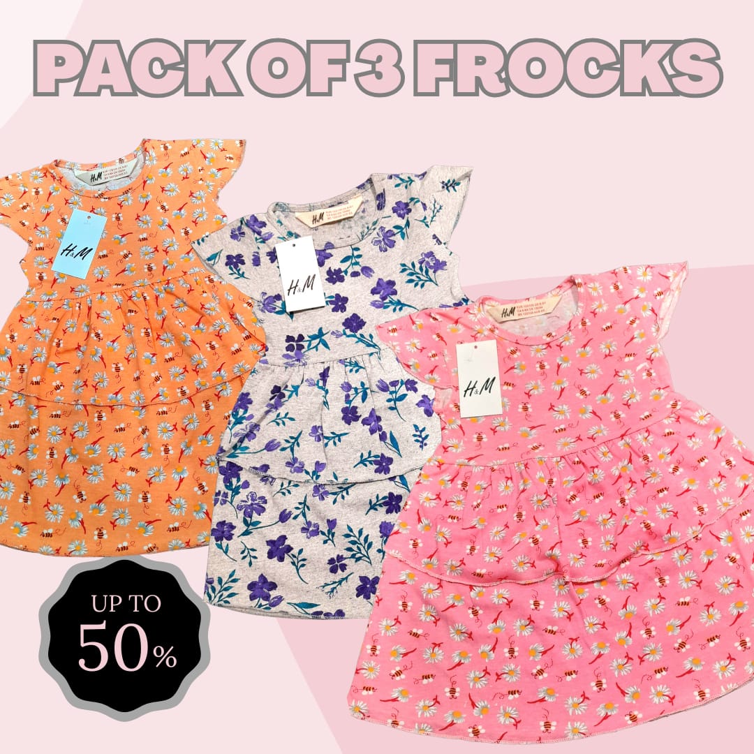Pack Of 3 Soft Jersey Frocks