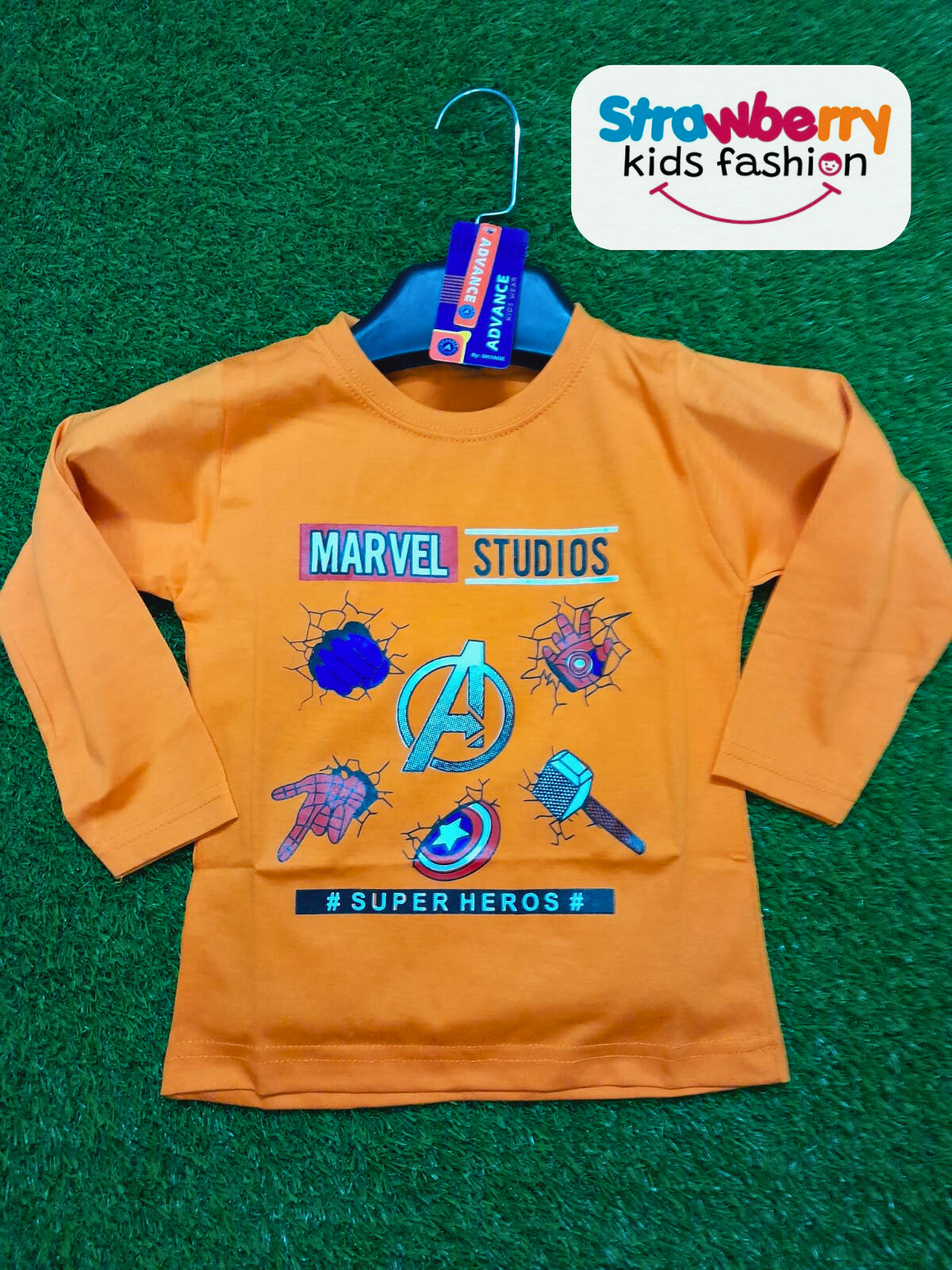 MARVEL STUDIOS BOYS T-SHIRT - ORANGE COLOR - Strawberry Kids Fashion