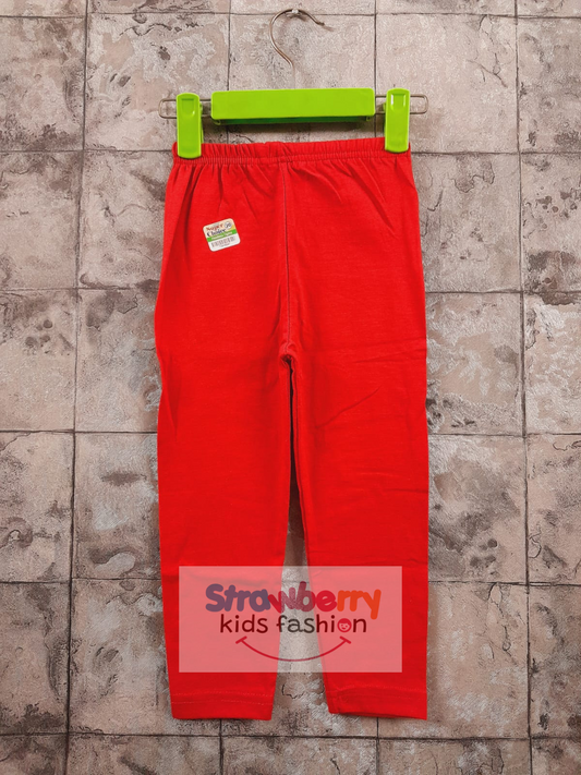 Red Lycra Cotton Stretchable Tights - Strawberry Kids Fashion