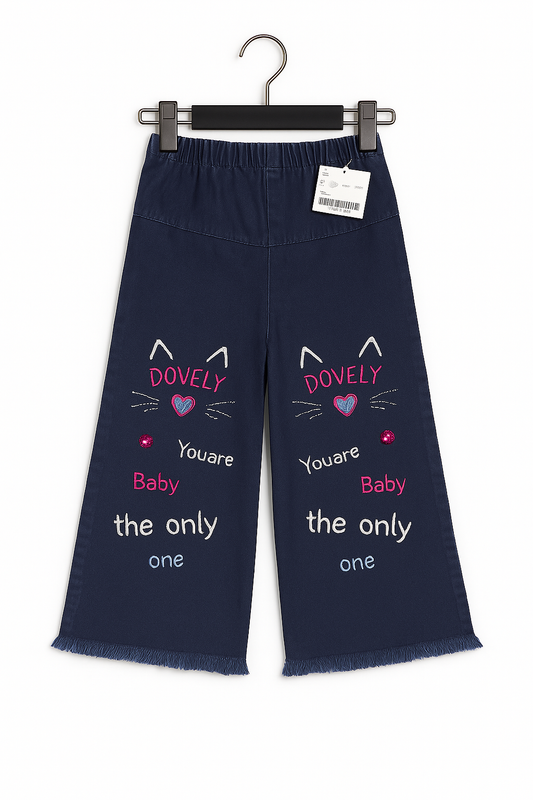 New Girls embroidery loose mom Jeans