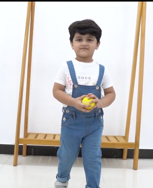 Kids Denim Dungaree - bule