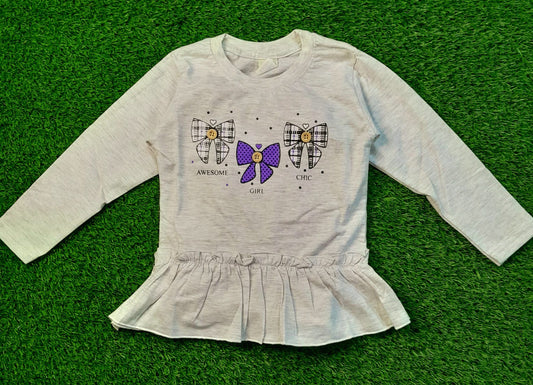 Girls Full Sleeves T-shirt - 032 - Strawberry Kids Fashion
