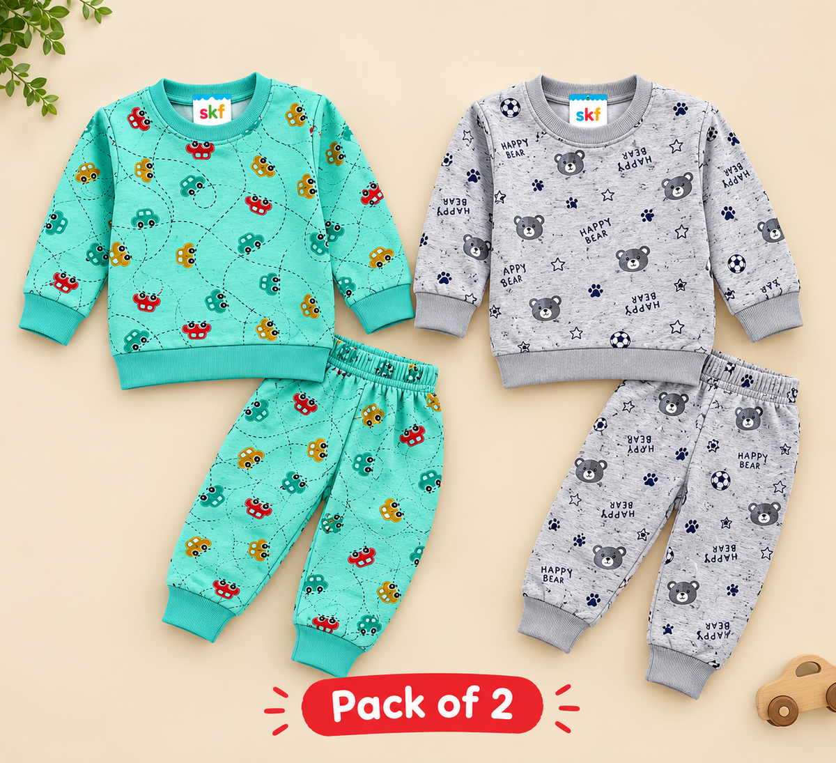 Pack of 2 Kids Fleece Tracksuits – Winter Bundle (1-7 Years)