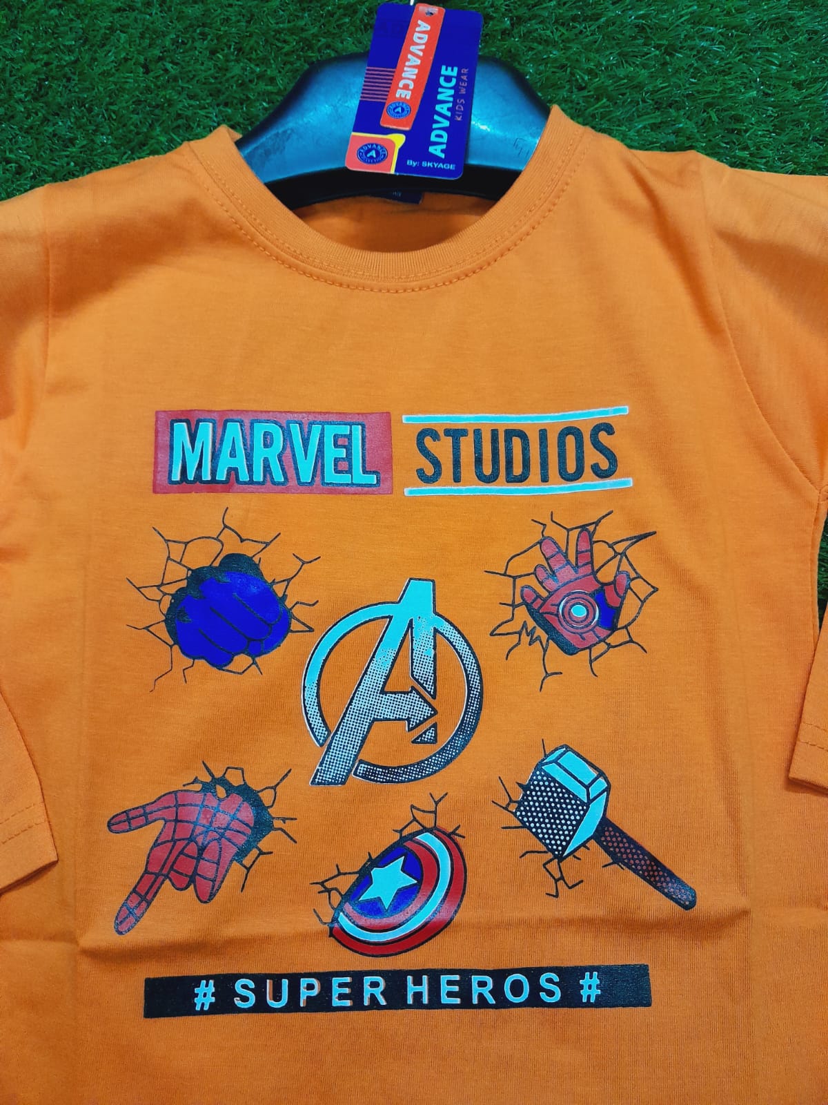 MARVEL STUDIOS BOYS T-SHIRT - ORANGE COLOR - Strawberry Kids Fashion