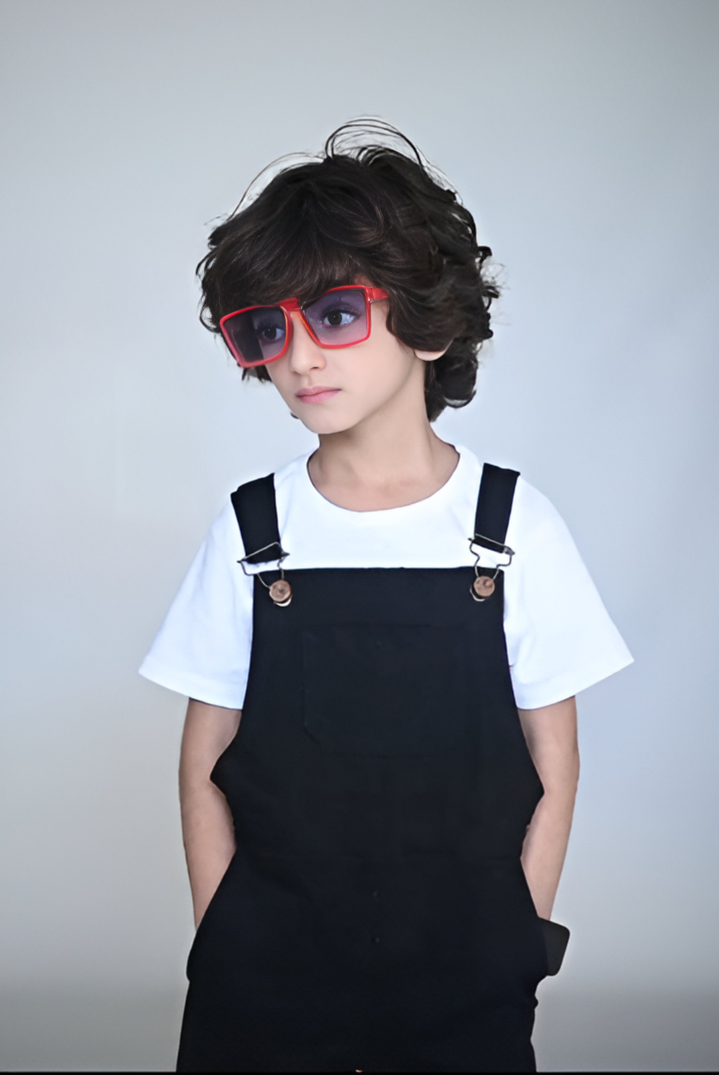 Kids Denim Dungaree - Black