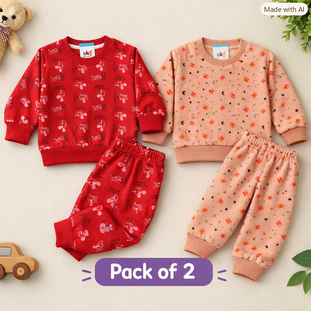 Pack of 2 Kids Fleece Tracksuits – Winter Bundle (1-7 Years)