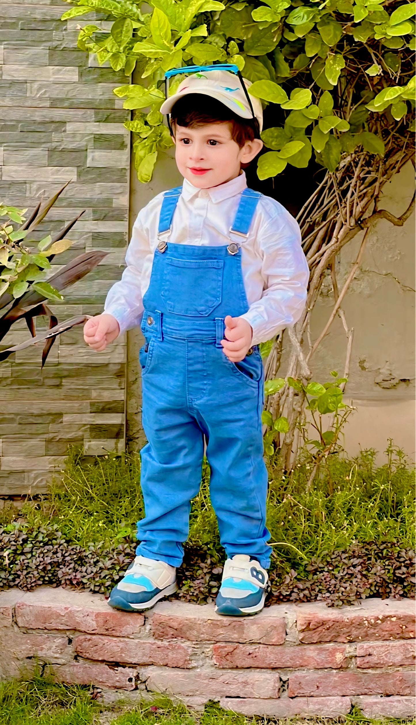 Premium Ice Blue Denim Dungaree for Kids