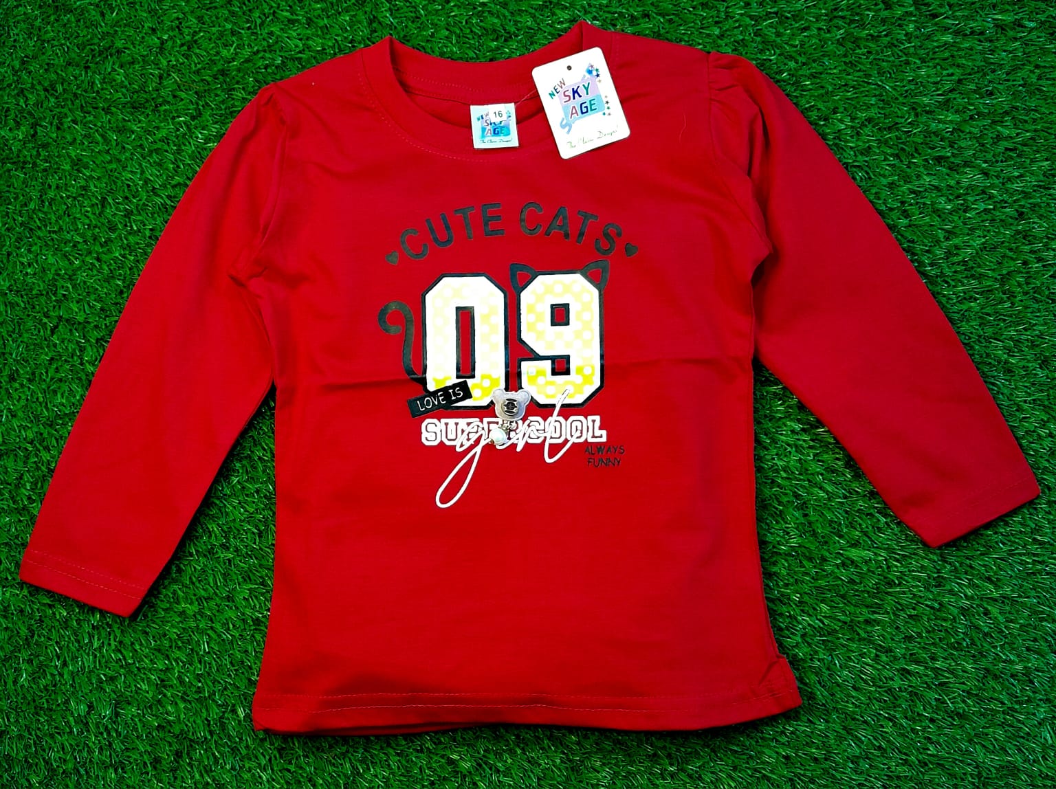 Girls Full Sleeves T-shirt - 024 - Strawberry Kids Fashion