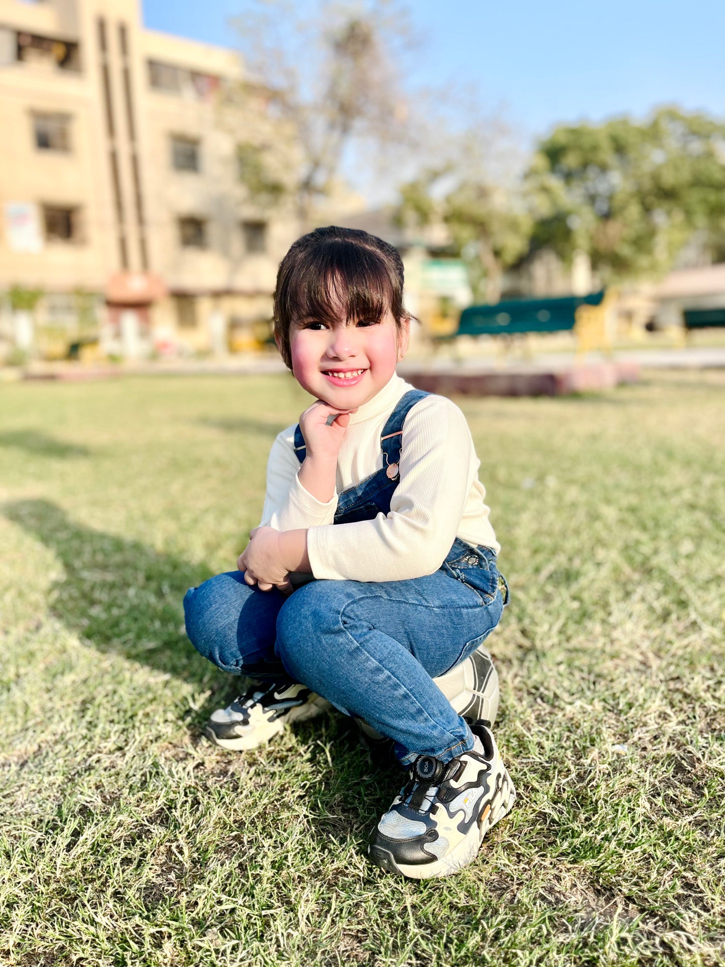 Ice Blue Denim Dungaree for Kids