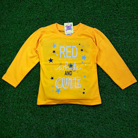 Girls Full Sleeves T-shirt - 022 - Strawberry Kids Fashion