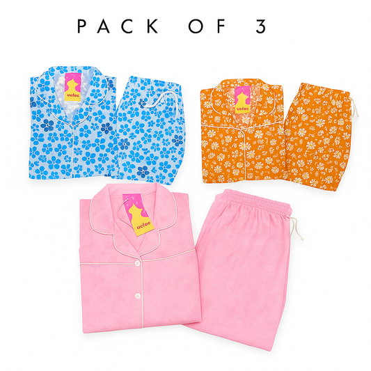 Pack Of 3 Girls Nightsuites ( 6 - 14 ) Years