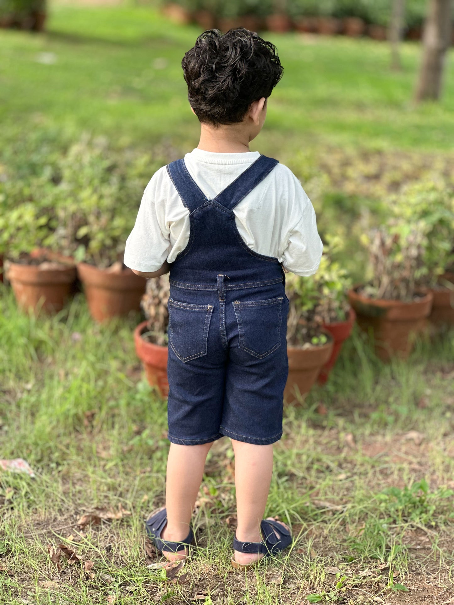 Premium Dark Navi-Blue Short Dungaree  | Denim Bib Shorts Pakistan