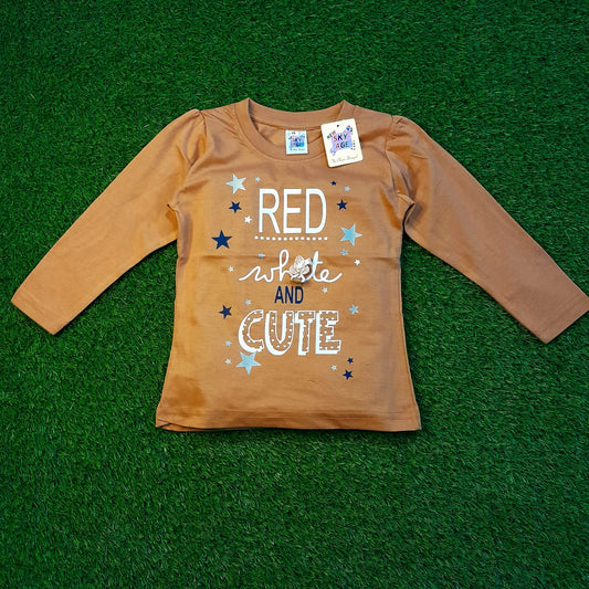 Girls Full Sleeves T-shirt - 023 - Strawberry Kids Fashion