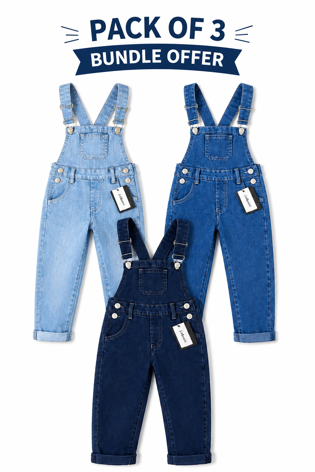 Pack of 3 Kids Denim Dungarees – Buy Online in Pakistan | Save Big
