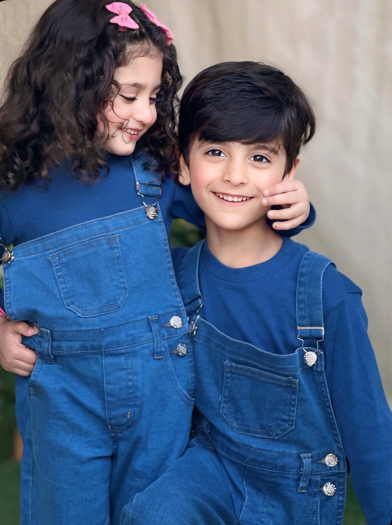Mid blue Denim Dungaree for Kids