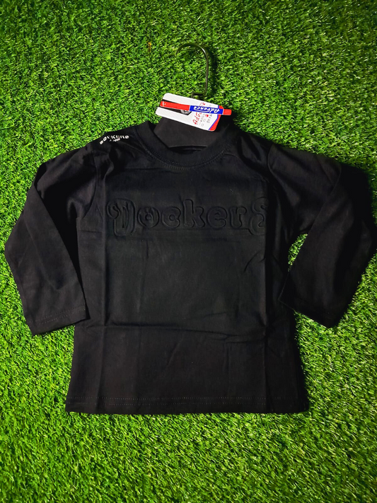 EMBOSSED BOYS T-SHIRT - BLACK COLOR - Strawberry Kids Fashion