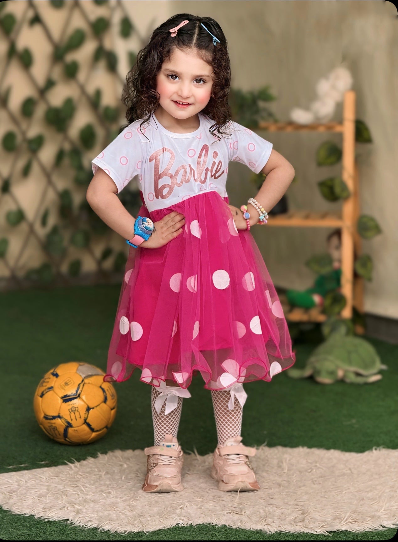 Pink Polka Barbie Frock (New Arrival)